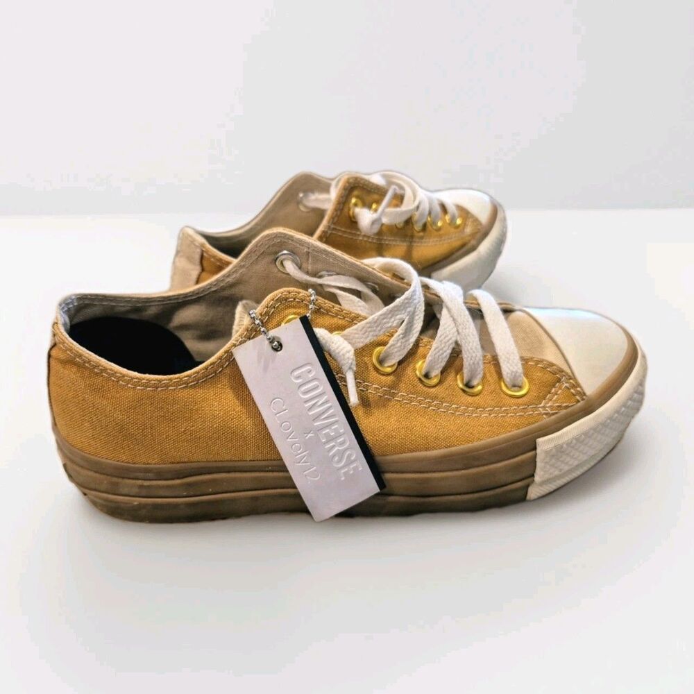 Converse Custom CTAS Lift Platform Ox LowTop Mustard Yellow GumSole 565503C Sz 7
